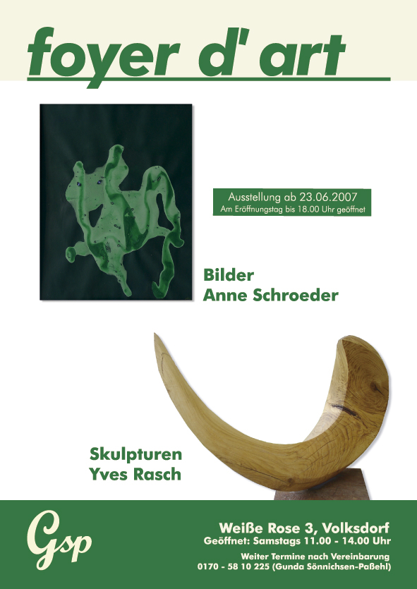 Ausstellung: Anne Schroeder & Yves Rasch ab 23.06.2007